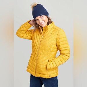 Joules women’s Elodie Quilted Jacket, antique Gold Mustard/ size small.